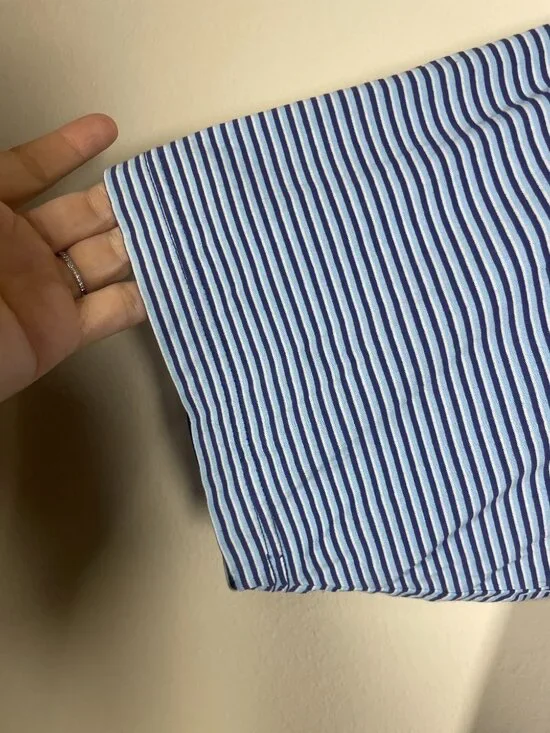 Peter Millar Men's Vintage Stripe Blue Polo Shirt Large 100% Cotton Golf! - Picture 2 of 4